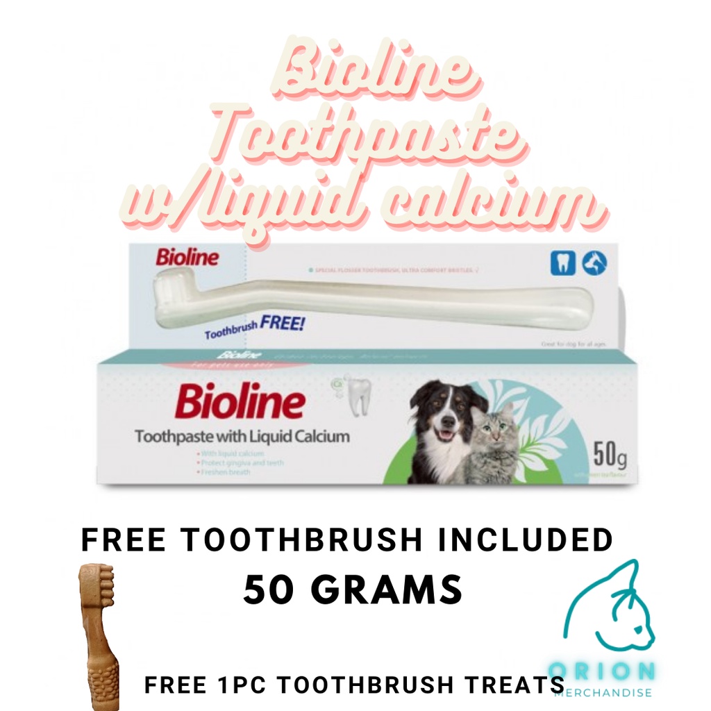 Bioline Pet Toothpaste with Calcium 50g/ Free Toothbrush included