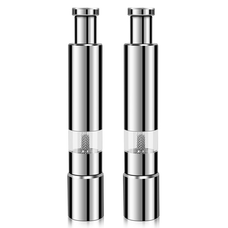 Salt and Pepper Mill Set, Stainless Steel Salt and Pepper Grinder