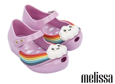 Melissa Official Store Jelly Shoes Rainbow Girls Sandals Kids Shoes Fish Mouth Shoes