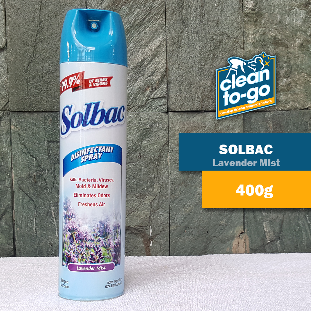SOLBAC Disinfectant Spray Lavender Mist ( 400g ) CleanToGo Lazada PH