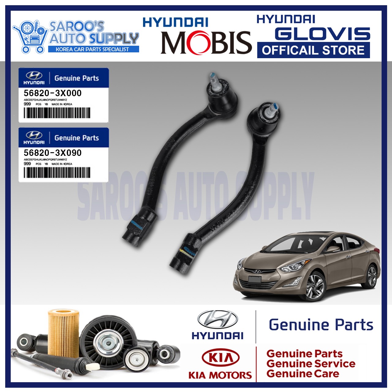 [Genuine] Tie Rod End Set For Hyundai Elantra , 20112016 , Original