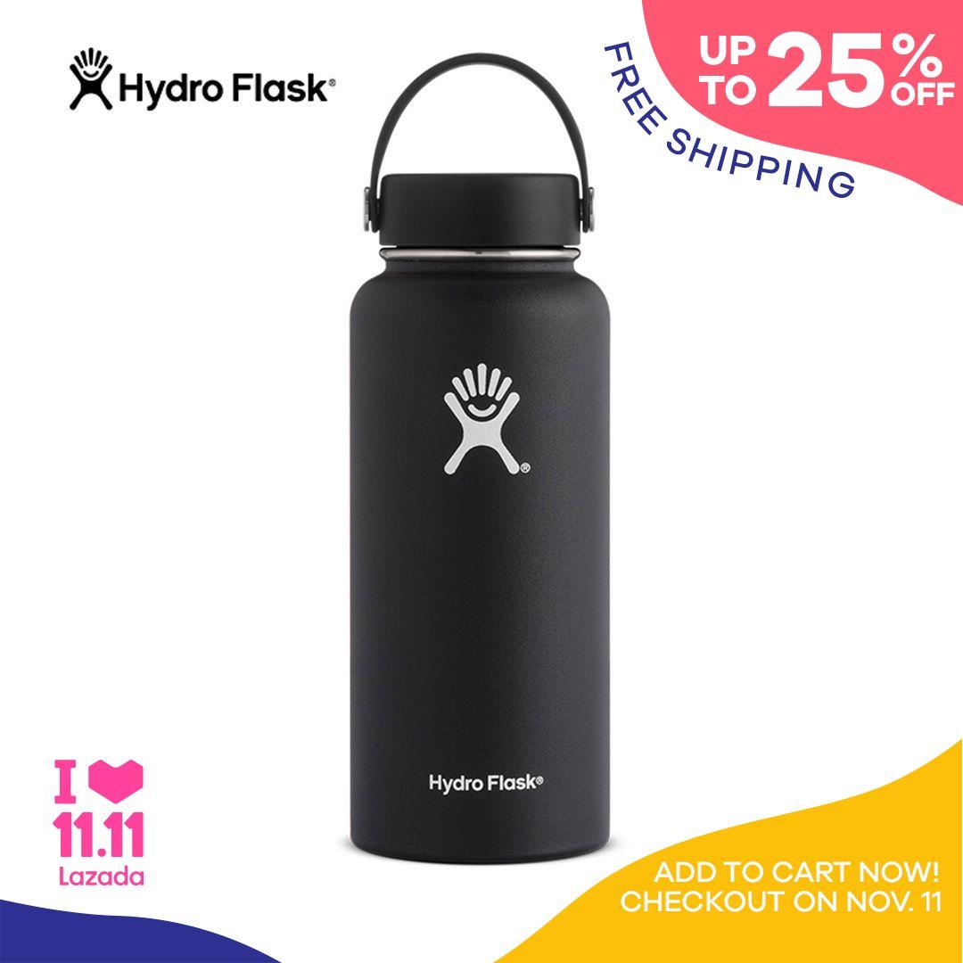 Hydro Flask (32 OZ) Wide Mouth Insulated Stainless Steel Drinking Water Bottle (Black)