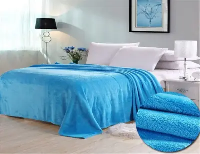 Micro Plush Fleece Blanket Random Color 180*230cm Super Soft Warm Solid BL03