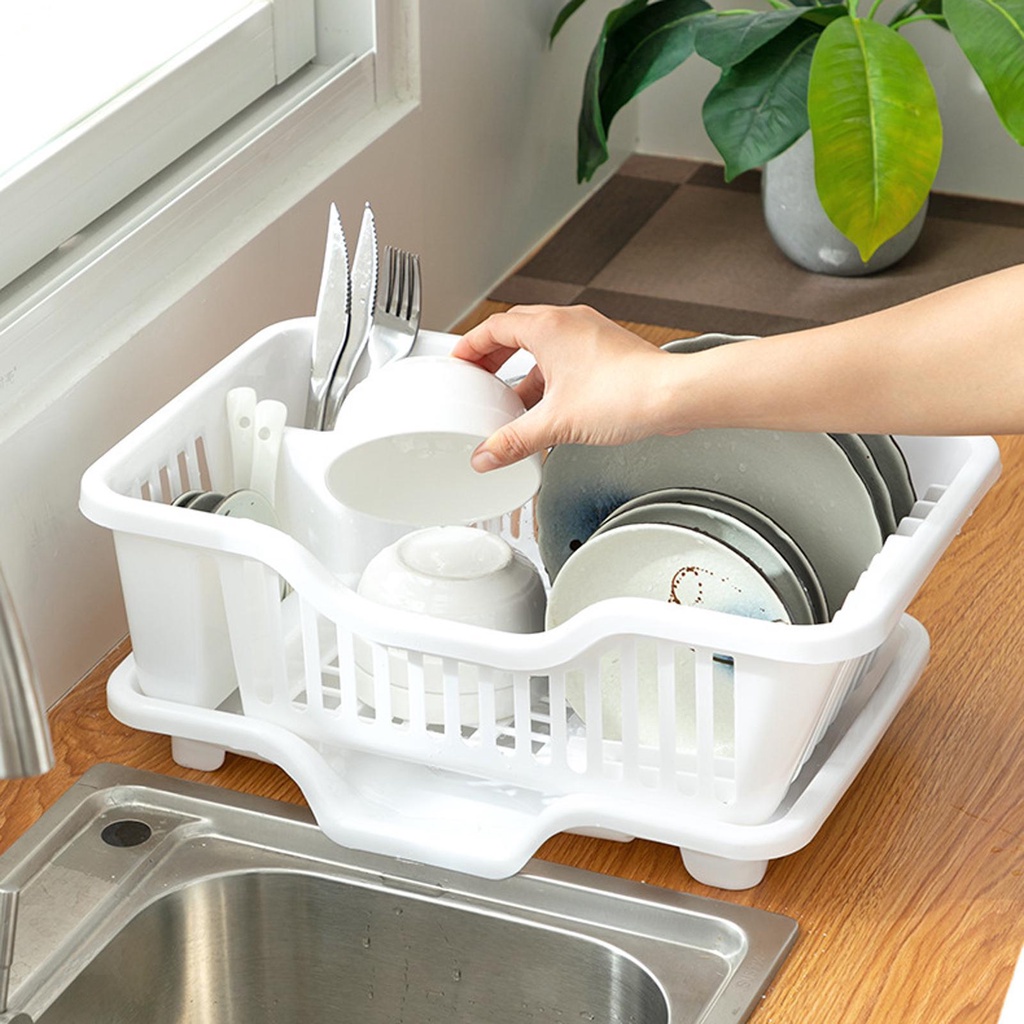 Plastic Dish Drainer Drying Rack in Kitchen Sink Organisers