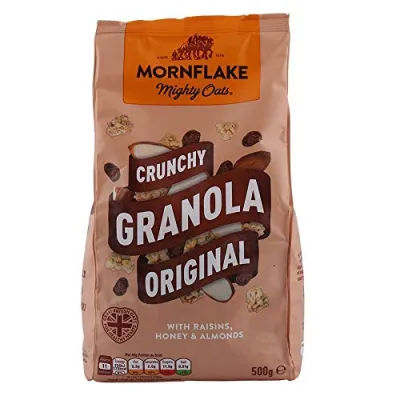 Mornflake Mighty Oats Crunchy Granola Original - With Raisins, Honey & Almonds From UK (500g)