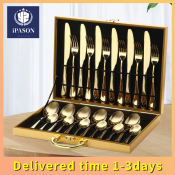 Gold Cutlery Set with Knife, Spoon, and Fork - OEM