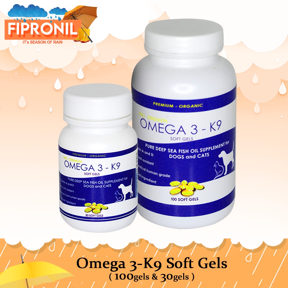 FIPRONILProStrength Omega 3K9 Fish Oil Soft Gels Dogs and Cats
