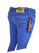 Light Blue Stretchable Skinny Jeans with Gold Lining for Women