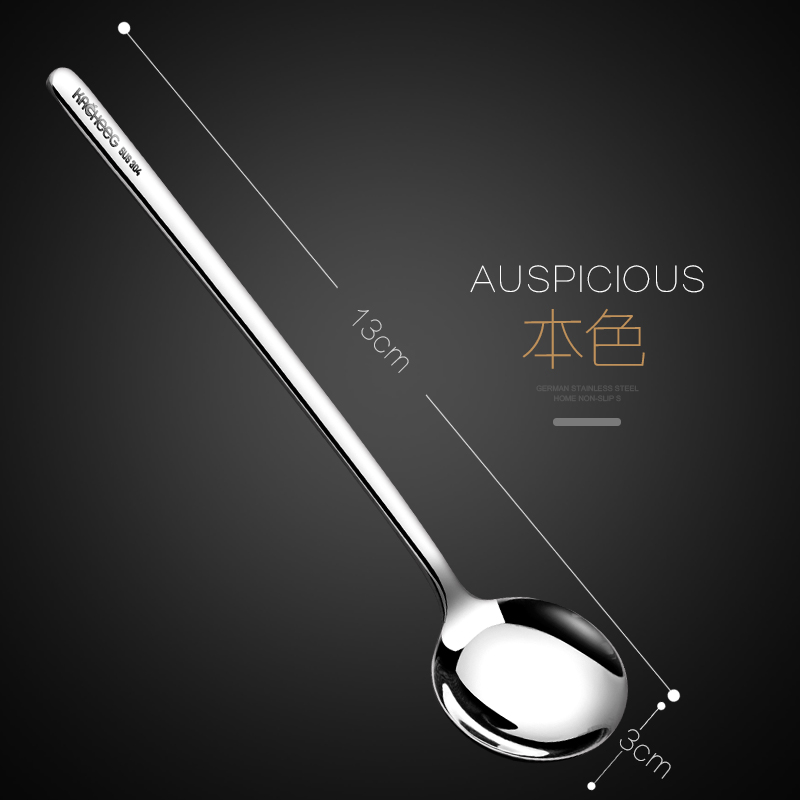 Single cup flat stainless steel coffee spoon gold highend exquisite