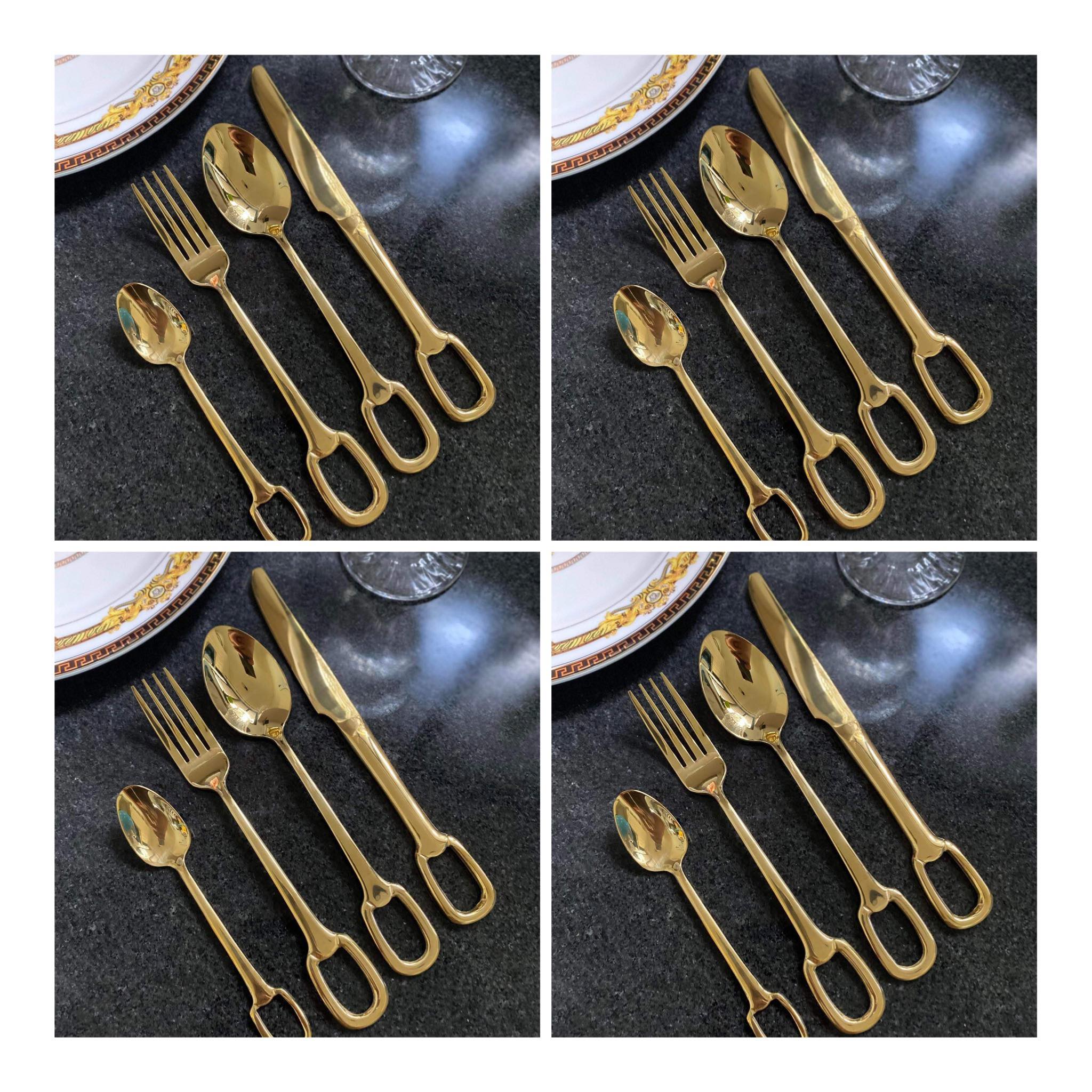 4pc Luxury Inspired Hermes Flatware Gold Cutleries Lazada PH
