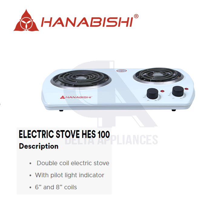 Hanabishi Electric Stove Dual Coil Burner Original 1 Year Warranty HES