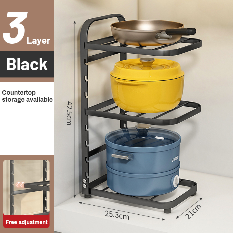 Maxcook 2-5 Tiers Kitchen POT Rack Under Sink Rack Adjustable Pot Rack ...