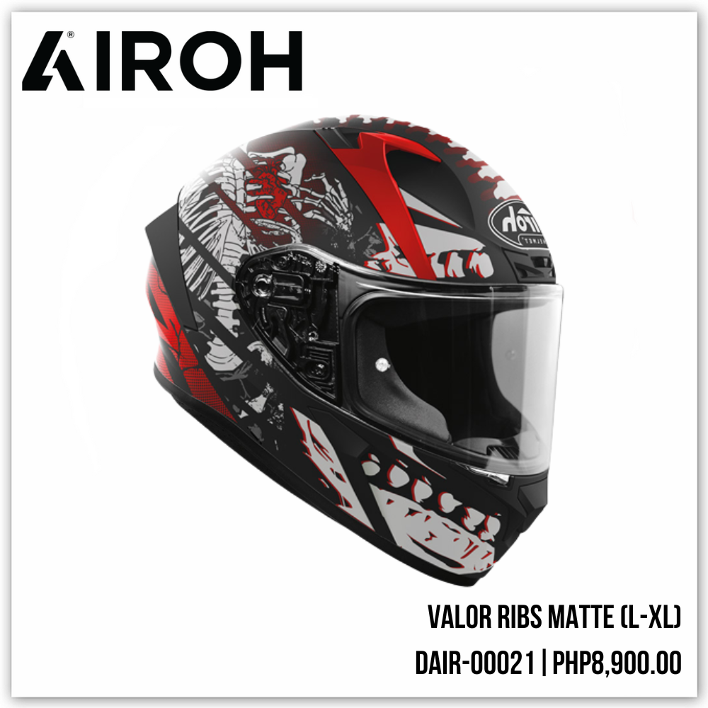 AIROH Full Face Helmet for Motorcycle Valor Ribs Matte (L-XL