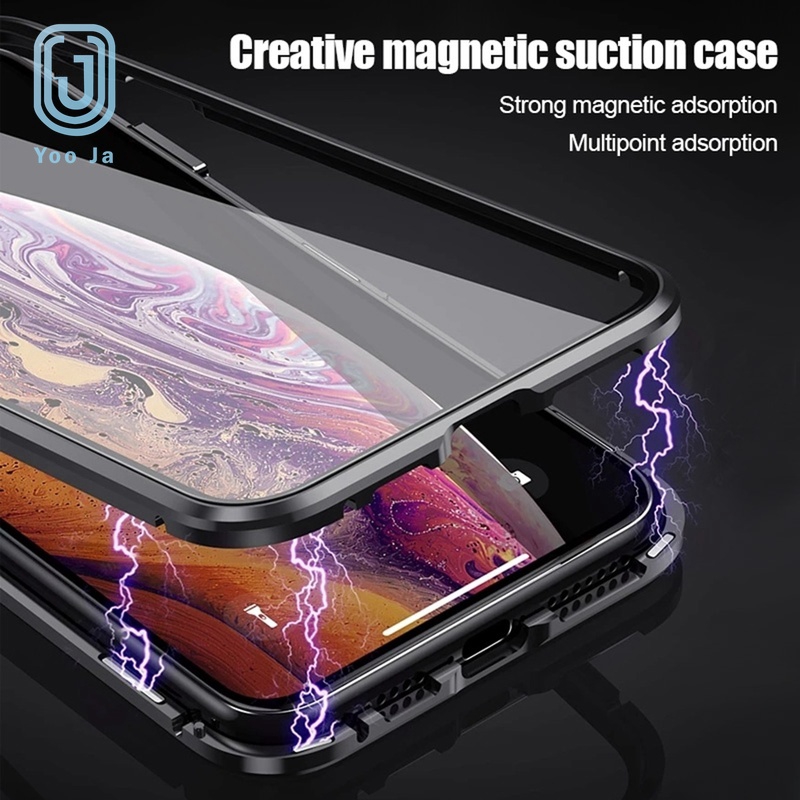 Magnetic Clear Double Sided Tempered Glass Case For Realme C17 Realme 