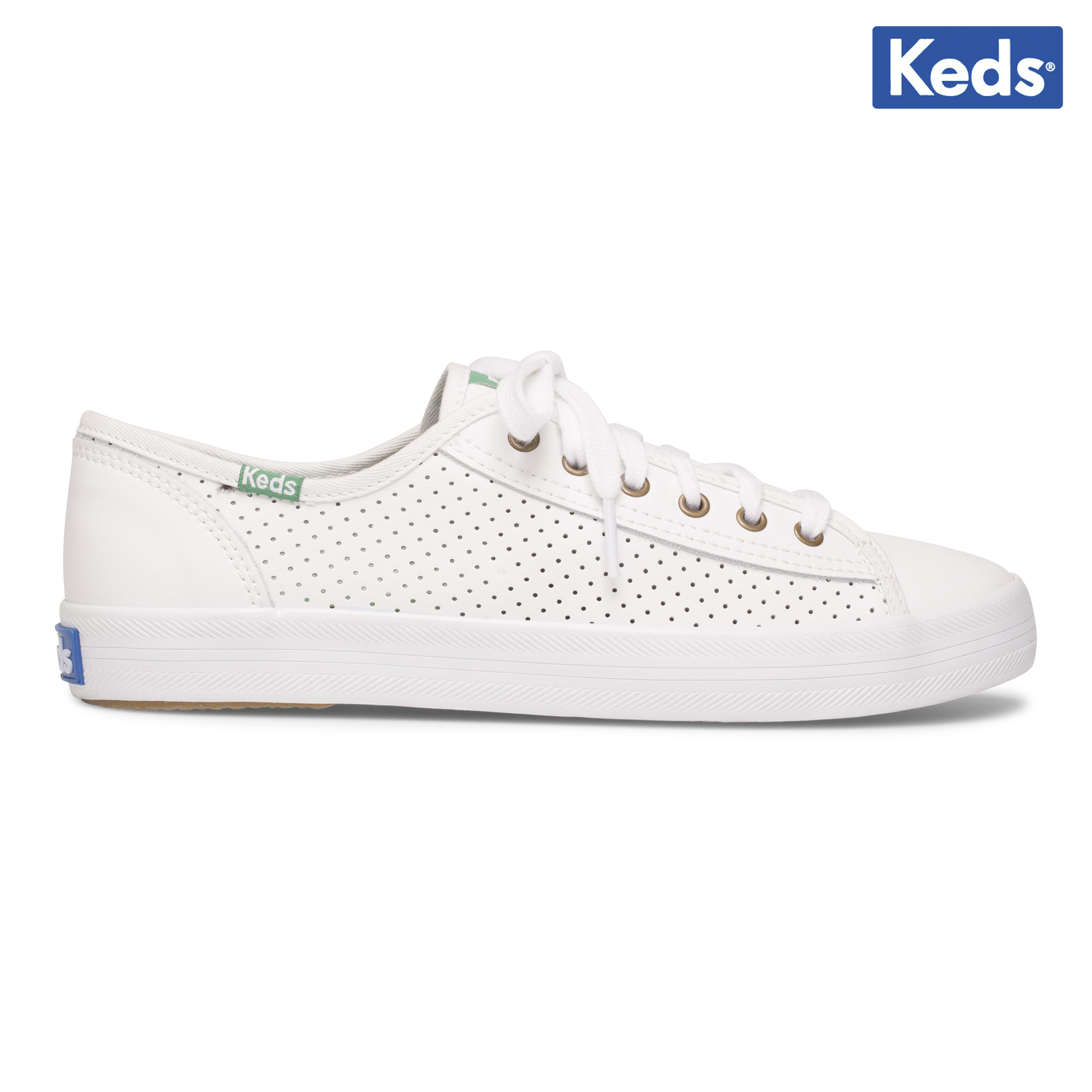 Keds Kickstart Perforated Leather White | Lazada PH