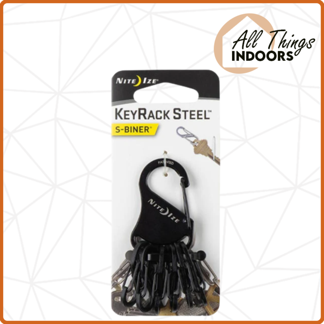 Nite Ize 4-Pack Black Steel S-Biner KeyRack With 6 #.5 S-Biners - Key Organizer System