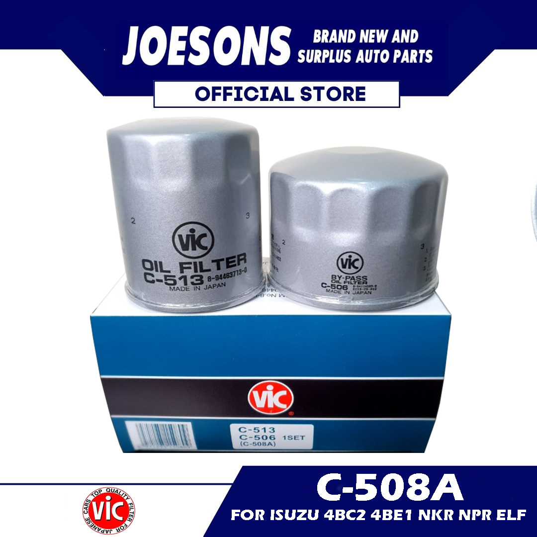 C508A (SET) OIL FILTER FOR ISUZU 4BC2 4BE1 NKR NPR ELF (VIC) Lazada PH