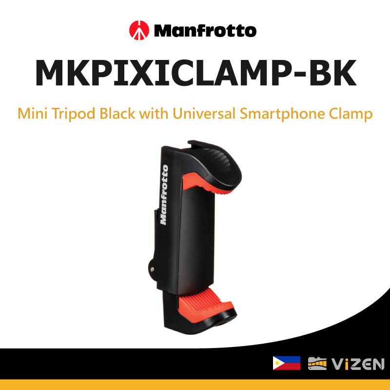 Mini Tripod Black with Universal Smartphone Clamp - MKPIXICLAMP-BK