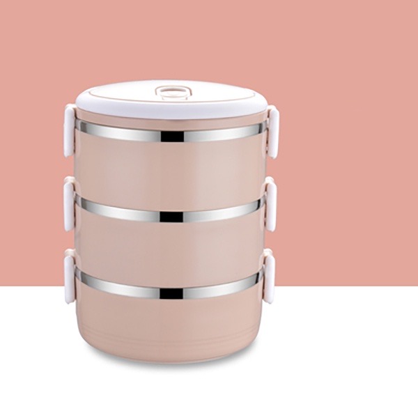 KOLAN 3 Layers Lunch Box Stainless Steel Thermal Food Container