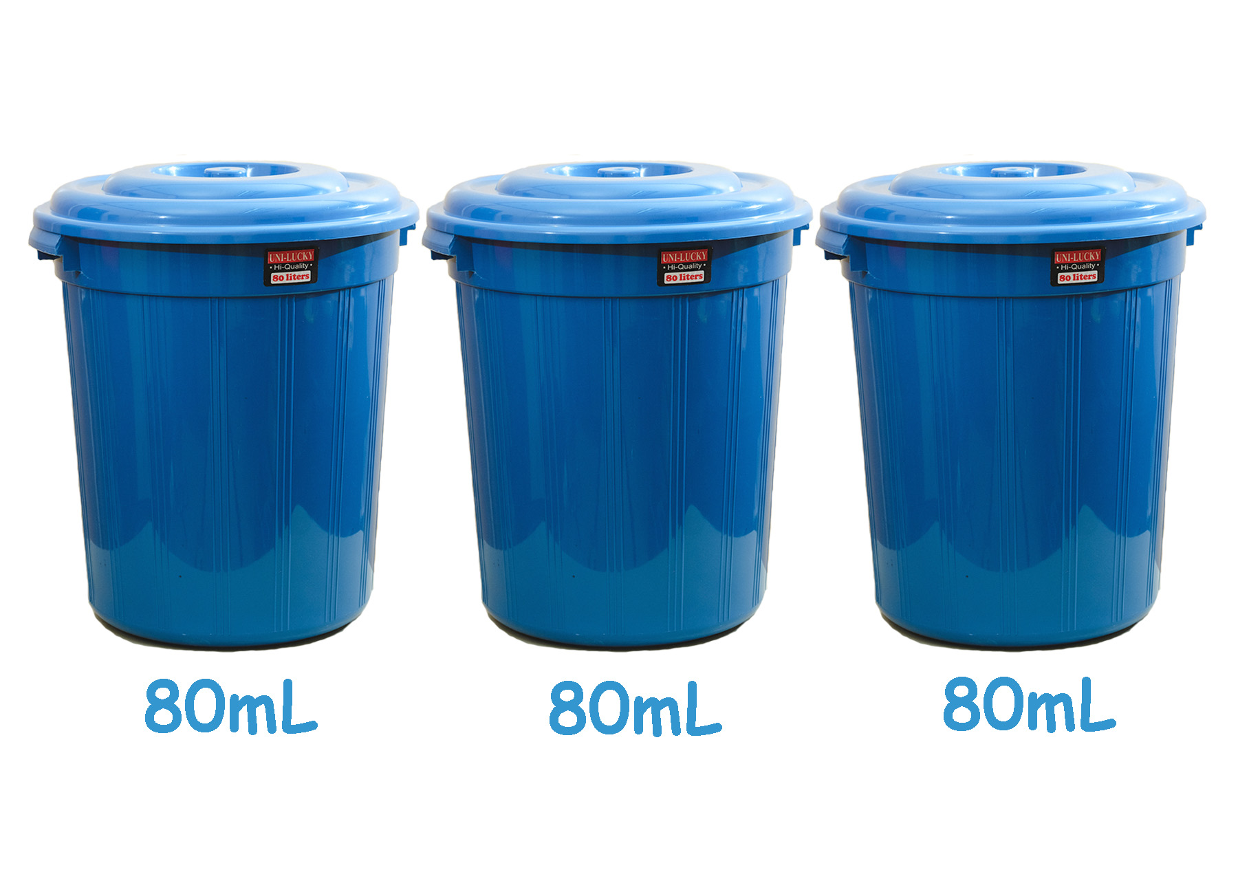 BUNDLE 3PCS Heavy duty water container / drum with cover timba (80L