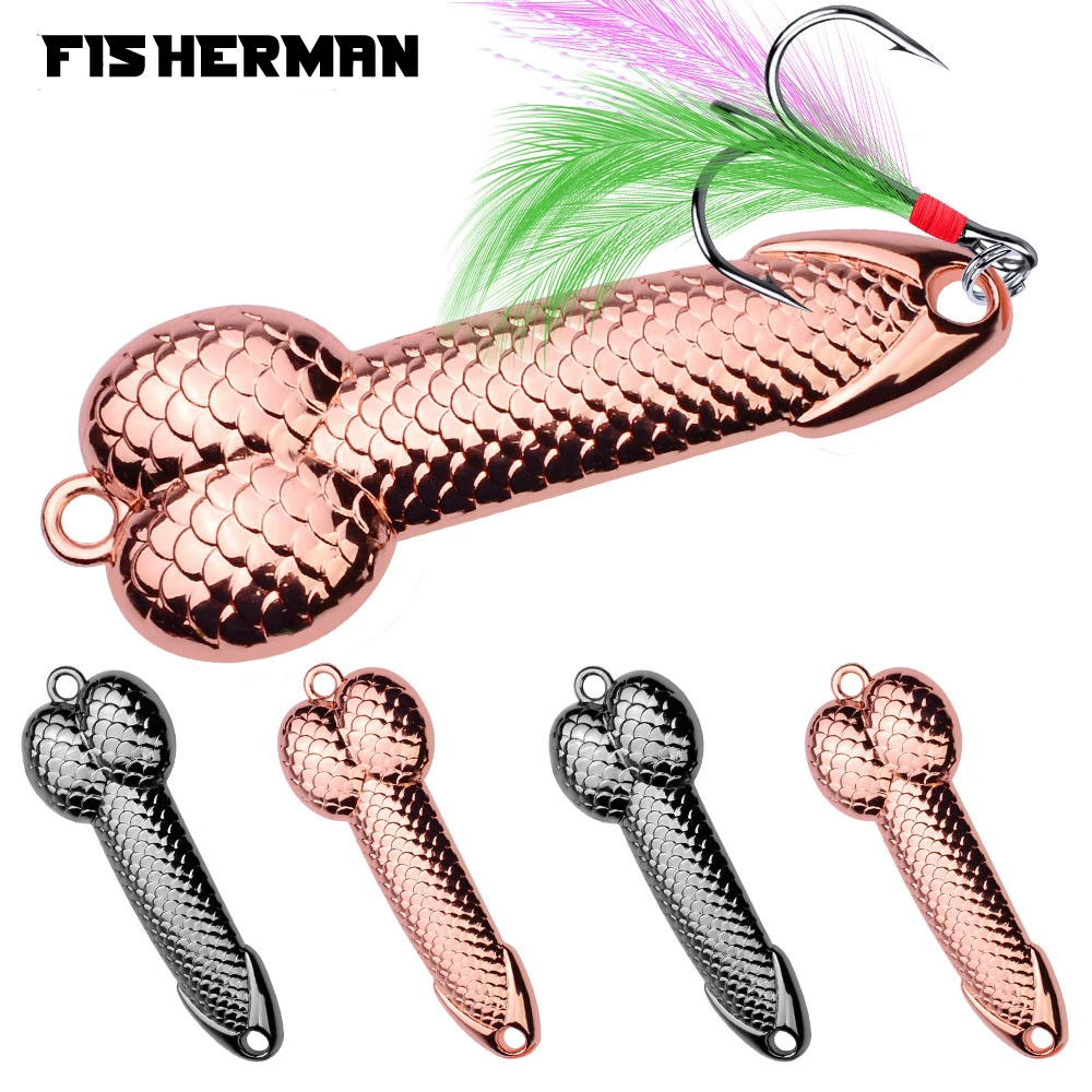 Fisherman Metal Spoon Penis Sequins Vibrating Fishing Hard Bait