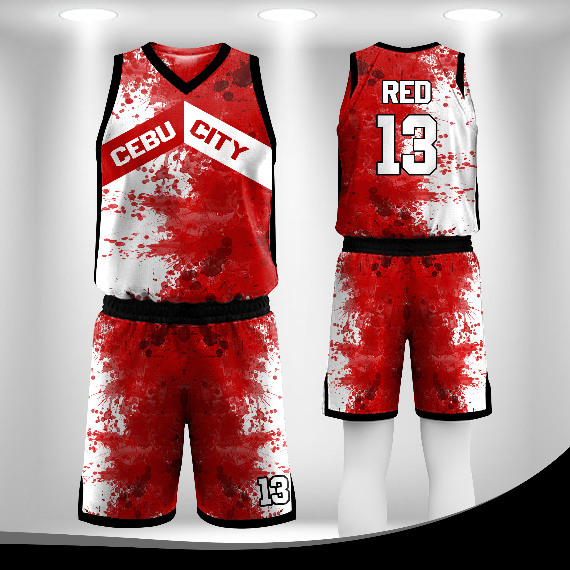 red and white basketball jersey