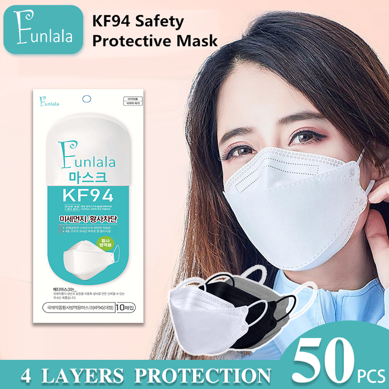 50Pcs KF94 Reusable Washable KF94 facemask KF94 Women Men Adult Face