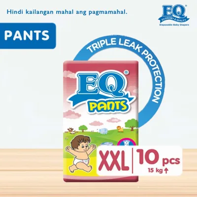 EQ Pants Budget Pack XXL (10kg up) - 10 pcs x 1 (10 pcs) - Diaper Pants