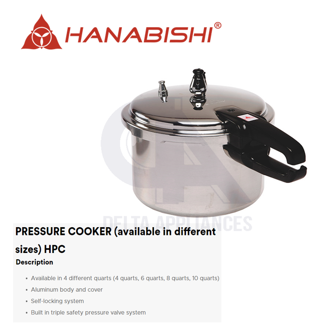 Hanabishi HPC 6Q Pressure Cooker (6Quartz) (SIXQuartz) Lazada PH
