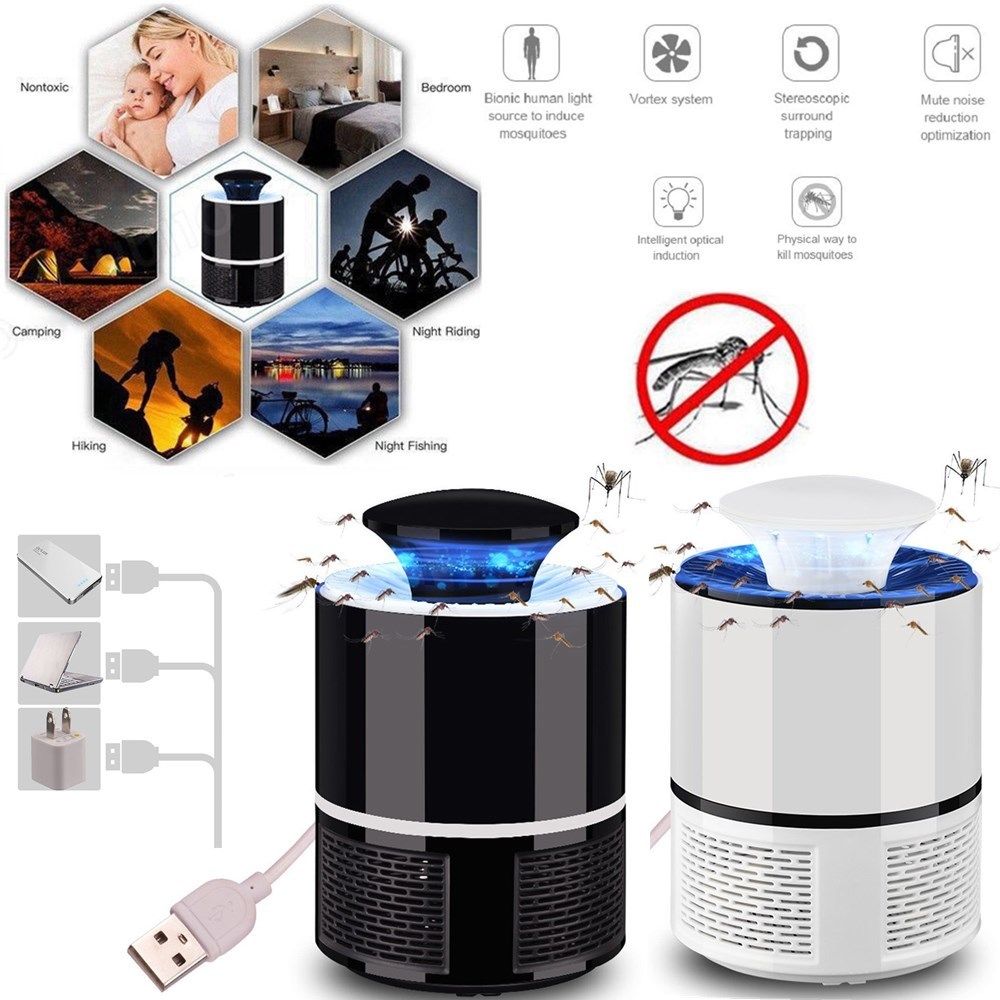 Mosquito Killer Lamp LED Anti Fly Repellent Mosquito USB Power LED Light  Home Photocatalysis LED Bug Catcher Killer Non-Toxic Chemical-Free UV LED  Quiet Safe and Effective Indoor Trap for KidsSUPER Household USB