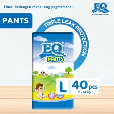 EQ Pants Large (9-14 kg) - 40 pcs x 1 pack (40 pcs) - Diaper Pants