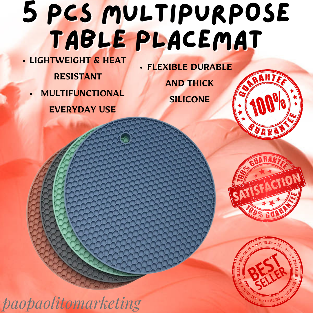 4 Pcs Silicone Coaster, Multipurpose Nonslip Mat, Heat Resistant Up