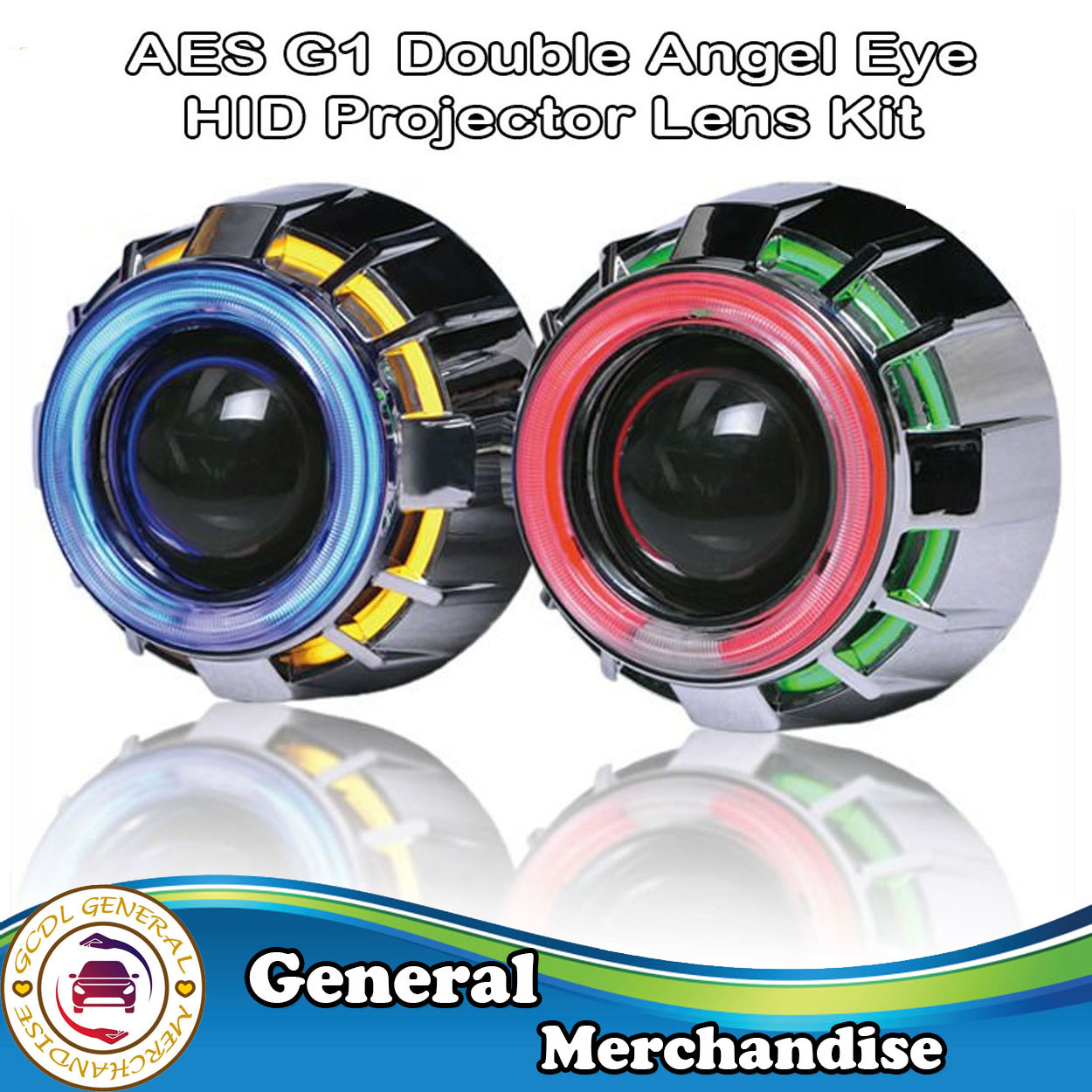 Headlight Lens H4 H7 Bixenon Projector Angel Eyes Spiral Hotwheel LED