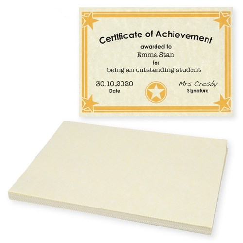 Printable Parchment Paper A4 size 70gsm for Diplomas, Certificates