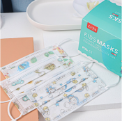 Kids Face Mask Premium Quality Sterilized 50pcs Anti Dust 3Ply Protection Disposable Cute Design Mouth Mask for Children