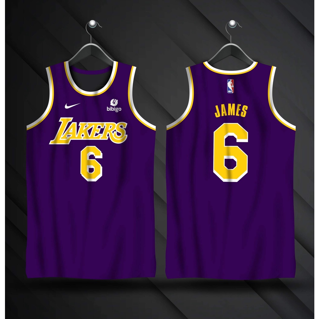 Basketball Jersey Plain for Men Oversized Los Angeles LAKERS X BIBIGO ...