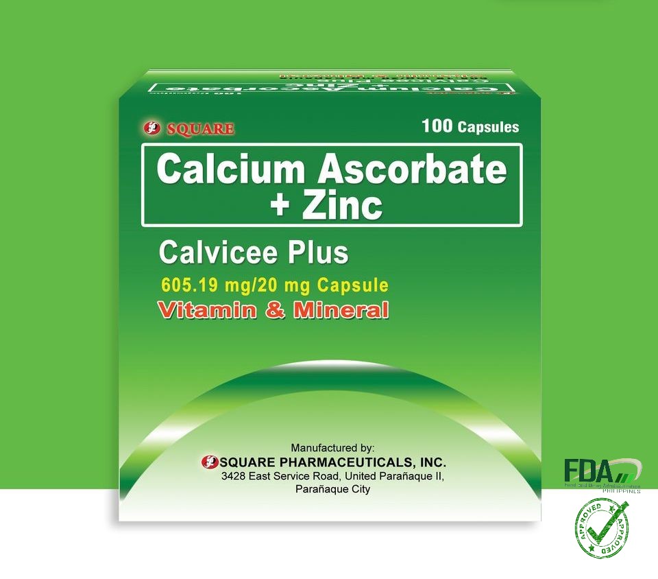 Calcium Ascorbate + Zinc Calvicee Plus 100's ( For Immunity ) Lazada PH