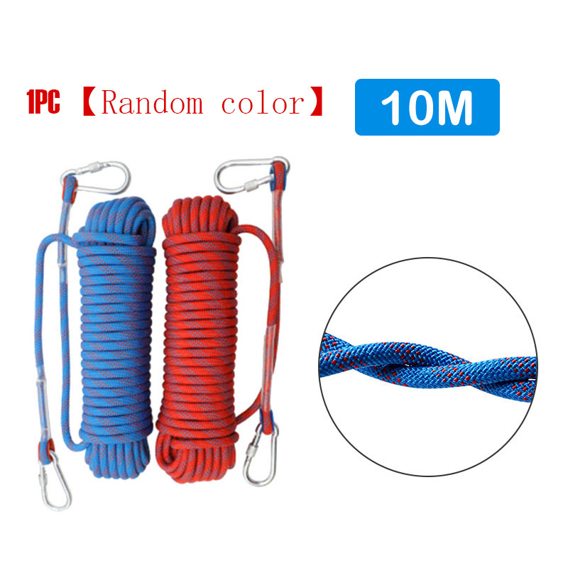 Alomejor Climbing Safety Rope 2 Sizes Professional Outdoor Climbing Rope High Strength Climbing Device Rope with 2 Hooks for Rescue Hiking Mountaineering 