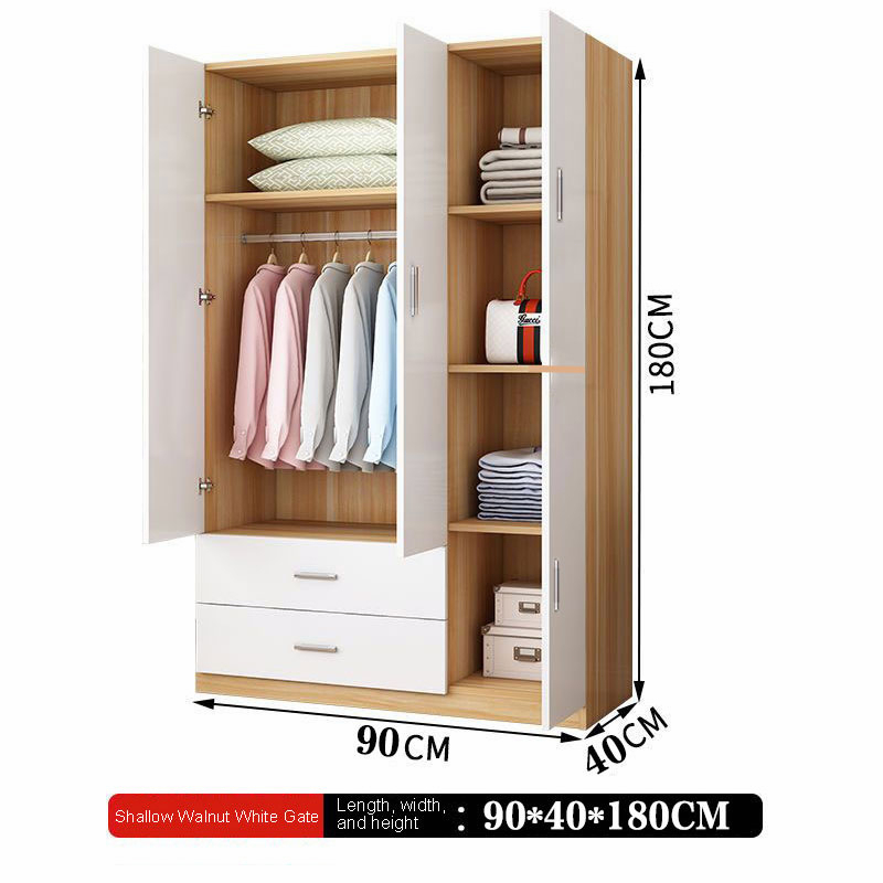EXIHOME Wooden Wardrobe Wardrobe Storage small home bedroom simple modern wardrobe