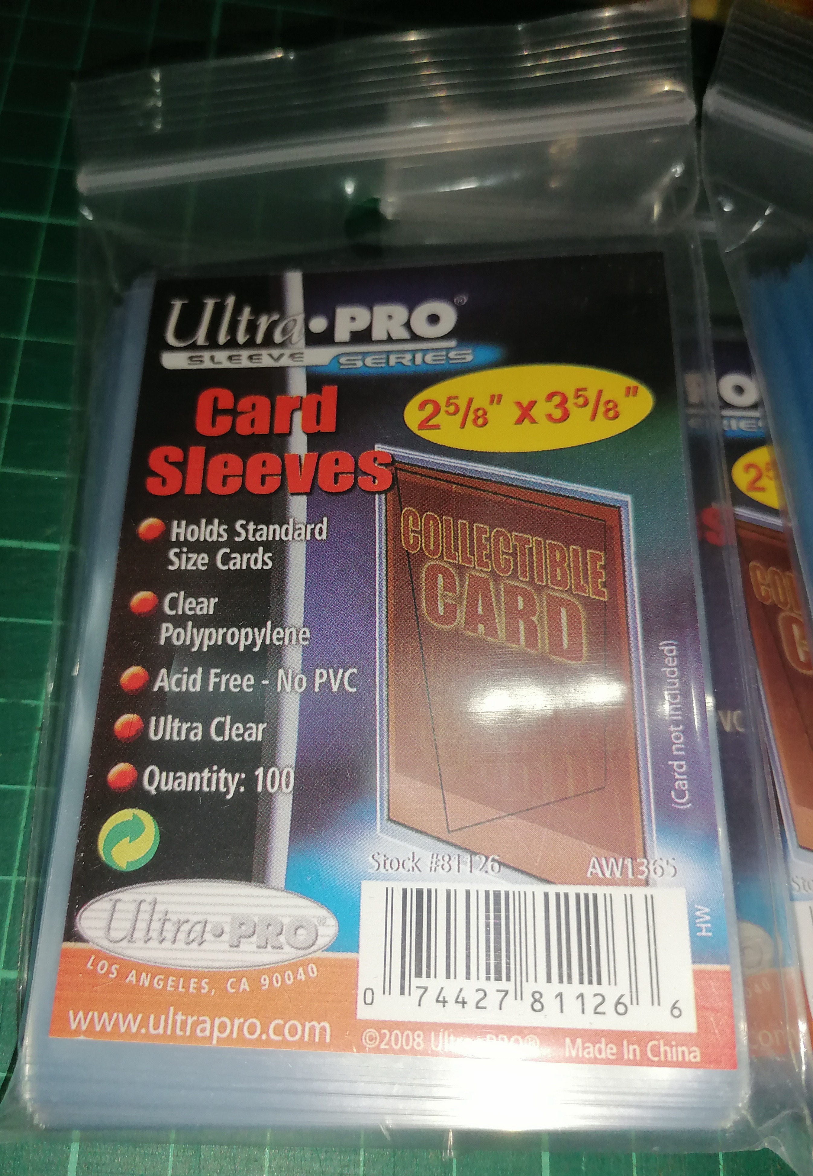 1) SLEEVES FOR 35pt - 55pt. card  ULTRA PRO SOFT PENNY SLEEVES FOR CARD  SIZE 2 5/8 x 3 5/8 (1 pack) 100pcs