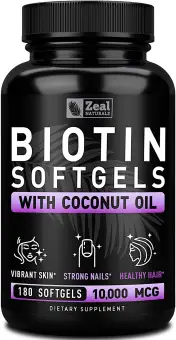 Pure Biotin 10000mcg Organic Coconut Oil 180 Softgels 10 000mcg 6 Month Supply Biotin Supplement For Hair Growth Skin And Nail Growth Biotin Pills Hair Nails And Skin Vitamins For Women Men Lazada Ph