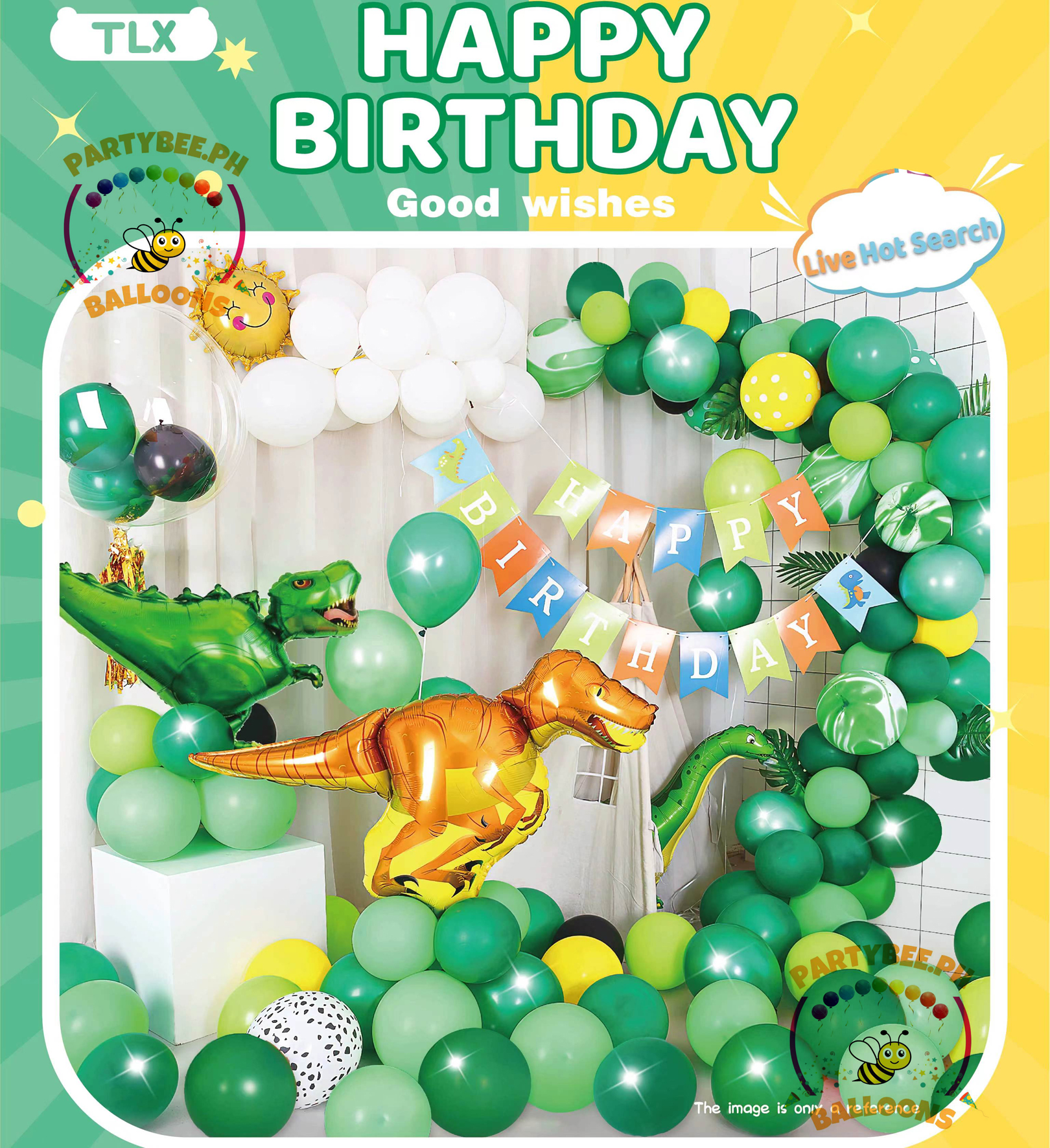 New! Dinosaur Theme Happy Birthday Balloon Pack Set COMPLETE For Kids