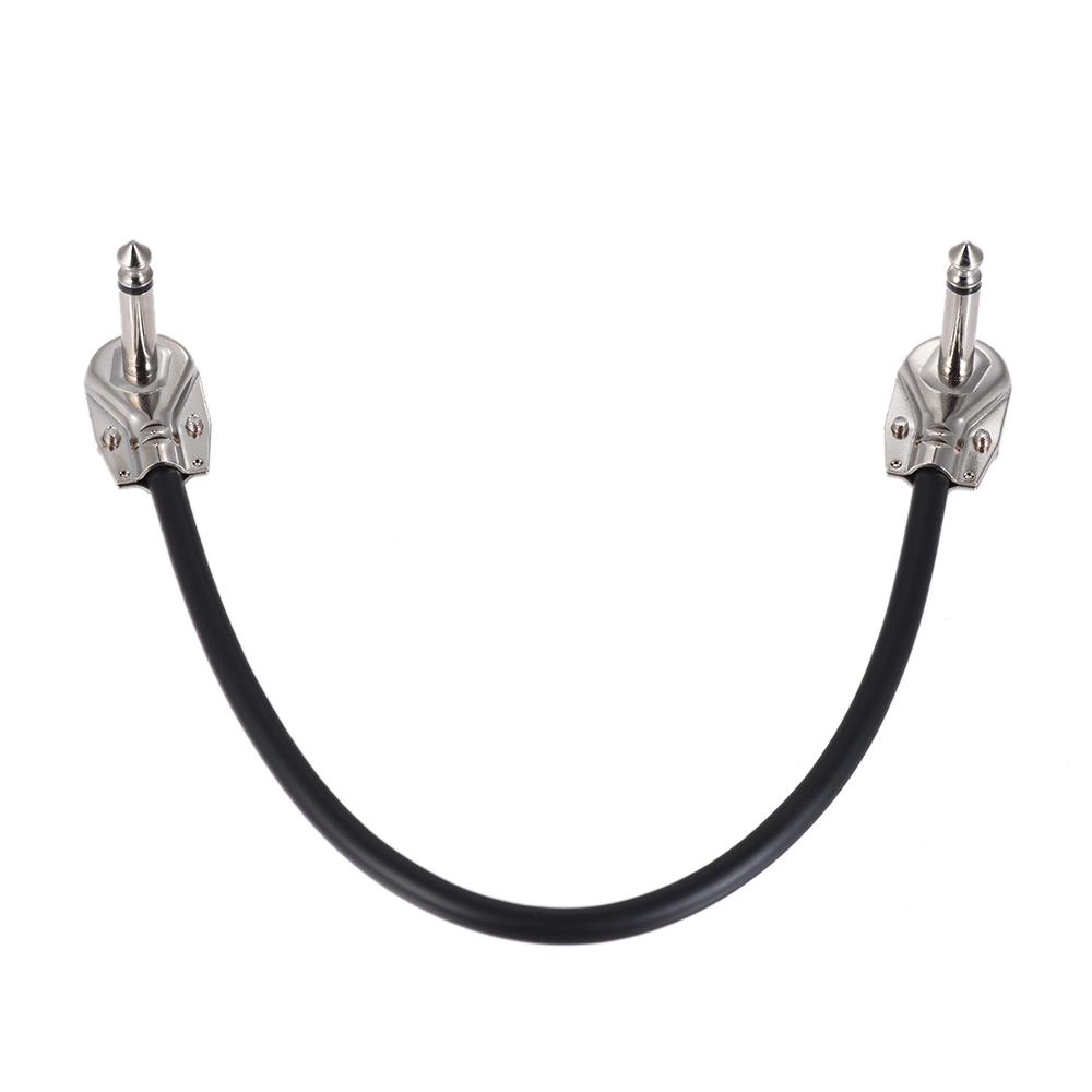 [ammoon]quà bí mật Cáp Vá Dụng Cụ Bàn Đạp Hiệu Ứng Guitar 30Cm/12in 1/4 Bạc Phích Cắm Góc Phải Áo Khoác PVC Màu Đen, 6 Gói