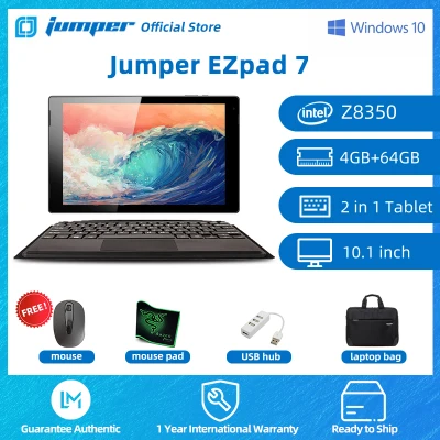 Jumper EZpad 7 2-in-1s Tablet PC with Keyboard 4GB + 64GB 10.1 inch Windows 10 OS Laptop Brand New for Sale Suitable for Online Learning