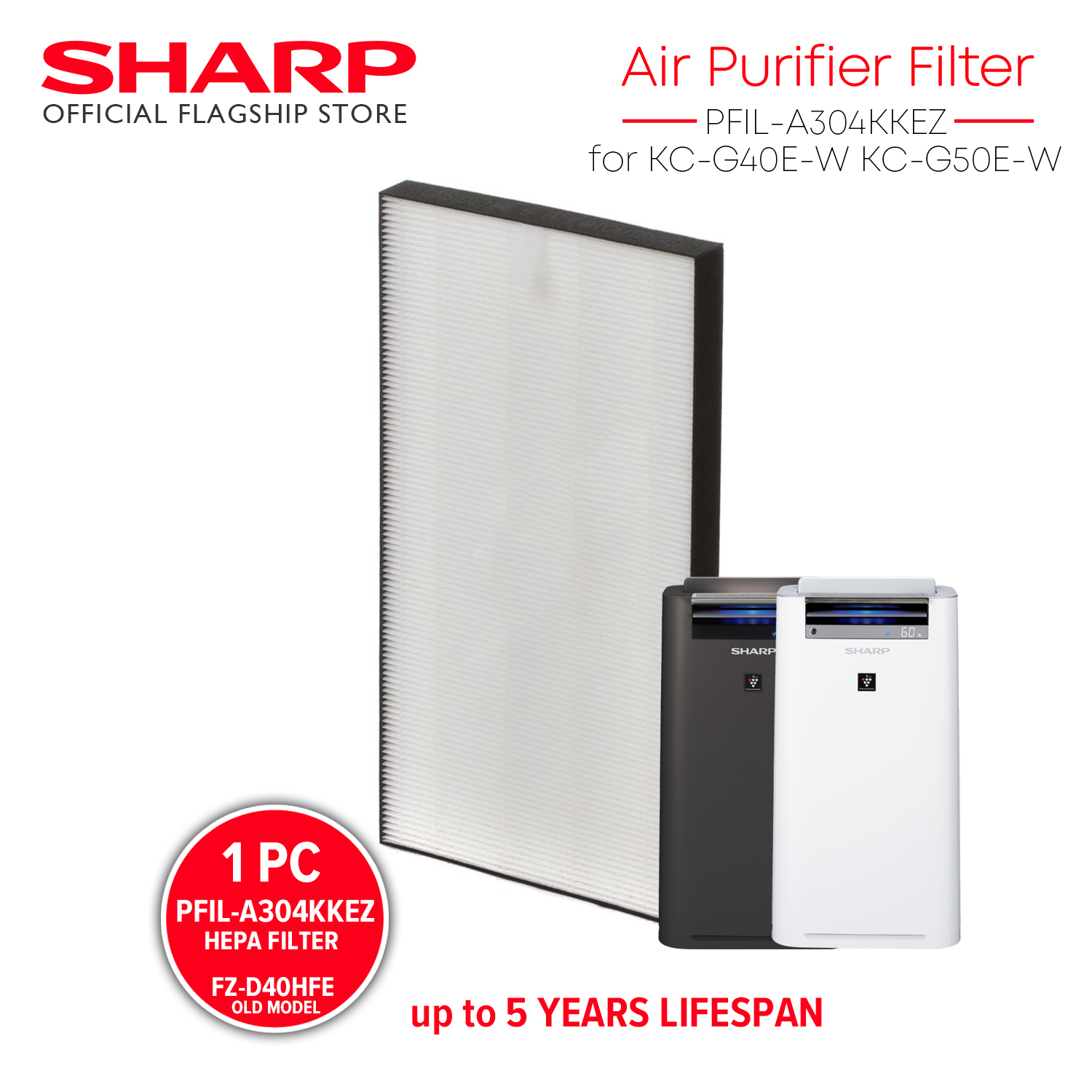 Filter For SHARP KC-G40E-W KC-G50E-W Air Purifier Hepa Filter PFIL ...