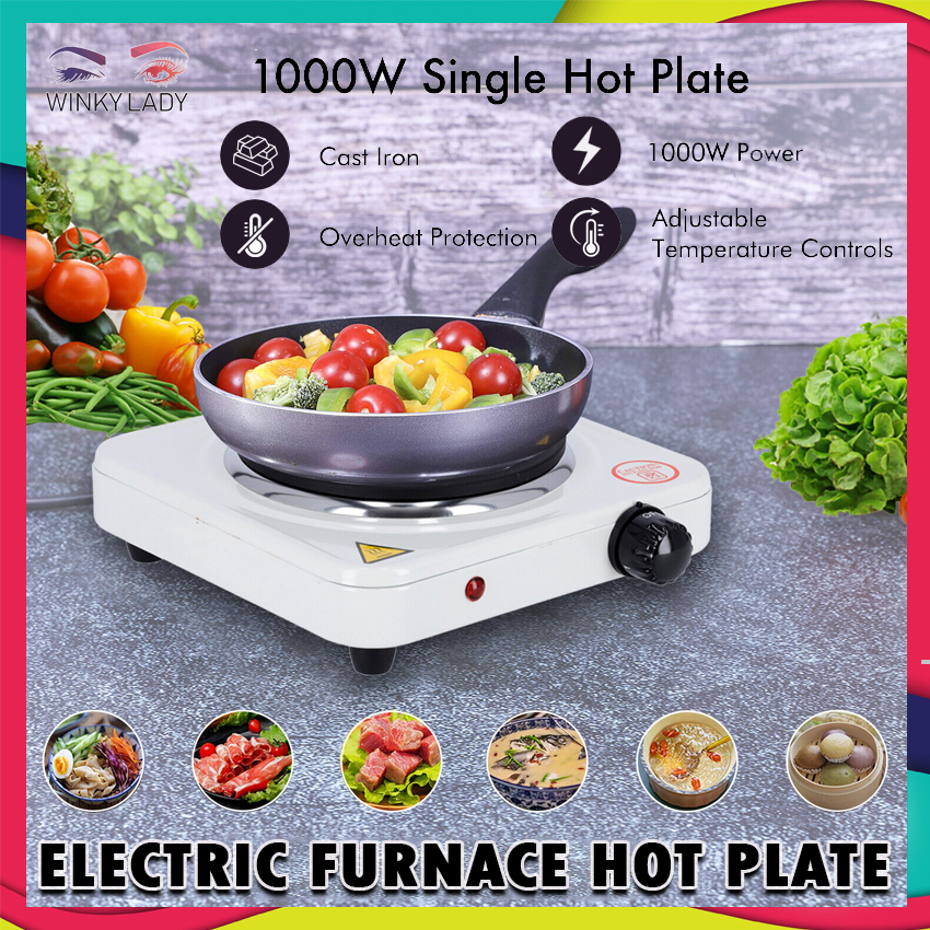 Electric Furnace / Single Burner Hot Plate 1000W Cooktop Single Electric  Burner Portable Hot Plate Travel Cook Stove Countertop