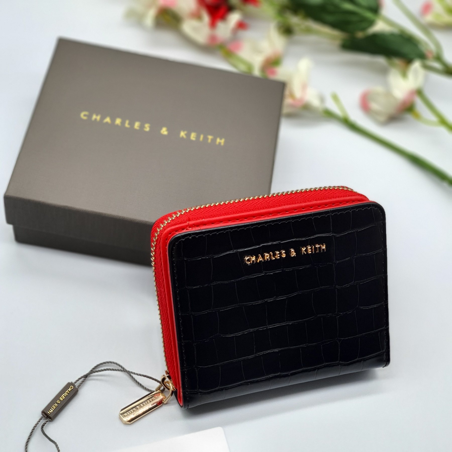 C.H.A.R.L.E.S and K.E.I.T.H CrocEffect Small ZipAround Wallet in