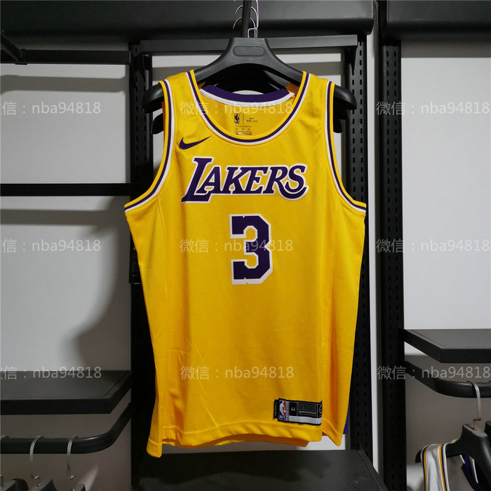 Men JerseyNumber 3 Anthony Davis Swingman Jersey For Man Los Angeles Lakers Clothes Breathable Dry Fast Yellow Icon Edition