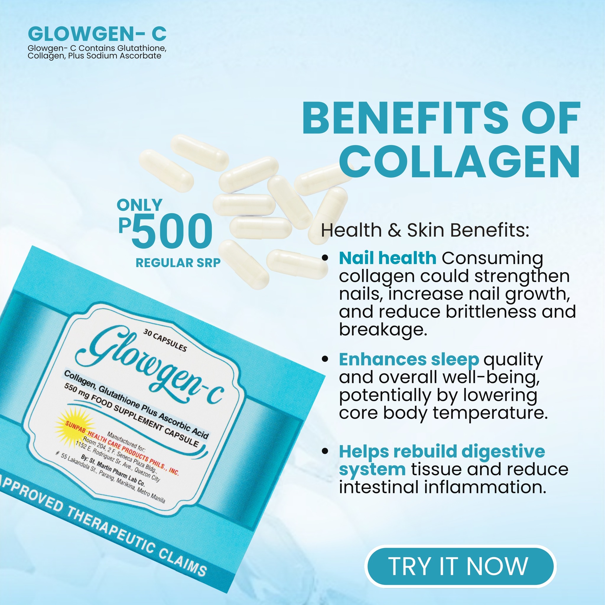 collagen plus glutathione benefits Capsules,Revitalize Skin,Hair,Nails,Bones & joints Support Nature Glow Glutathione Collagen Glow