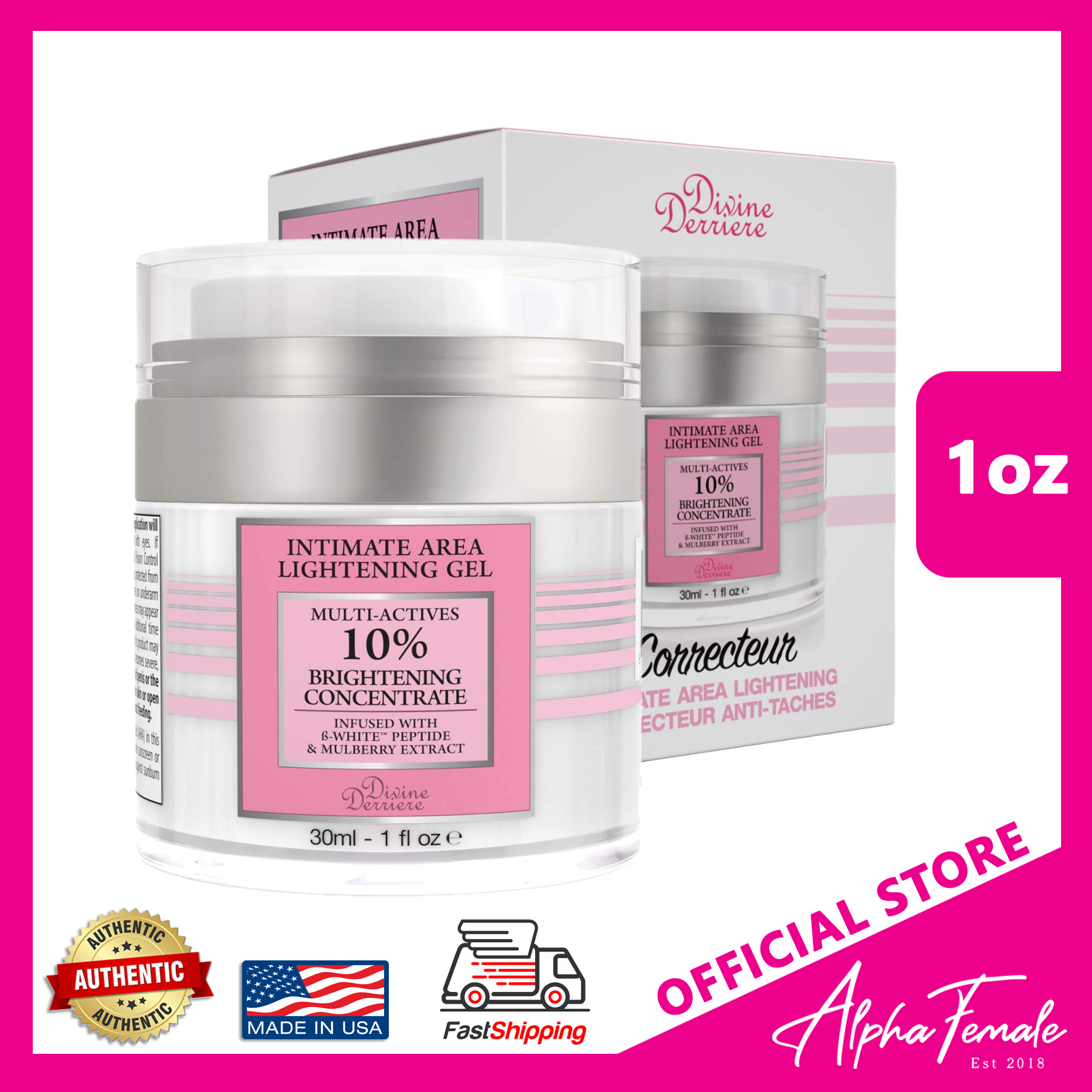 Divine Derriere Intimate Area Lightening Gel, Whitens Intimate Area